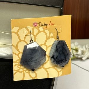 Penelope Ann grey marble acrylic earrings